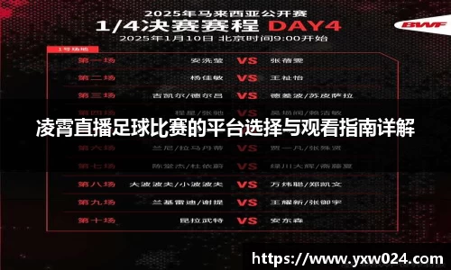 凌霄直播足球比赛的平台选择与观看指南详解