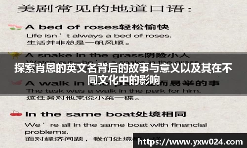 探索肖恩的英文名背后的故事与意义以及其在不同文化中的影响